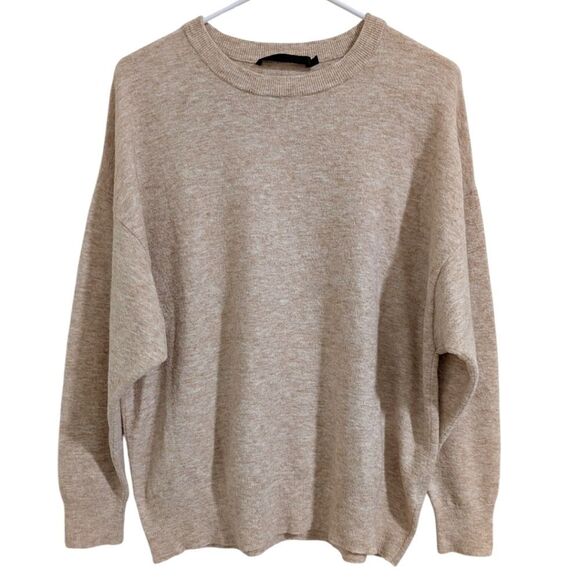 Jenni Kayne Sweaters - Jenni Kayne Oversized Crewneck Tunic Sweater XS Style#530-7395-B21 -Tan/Cream